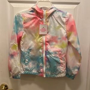 Justice tie dye water resistant wind breaker jacket